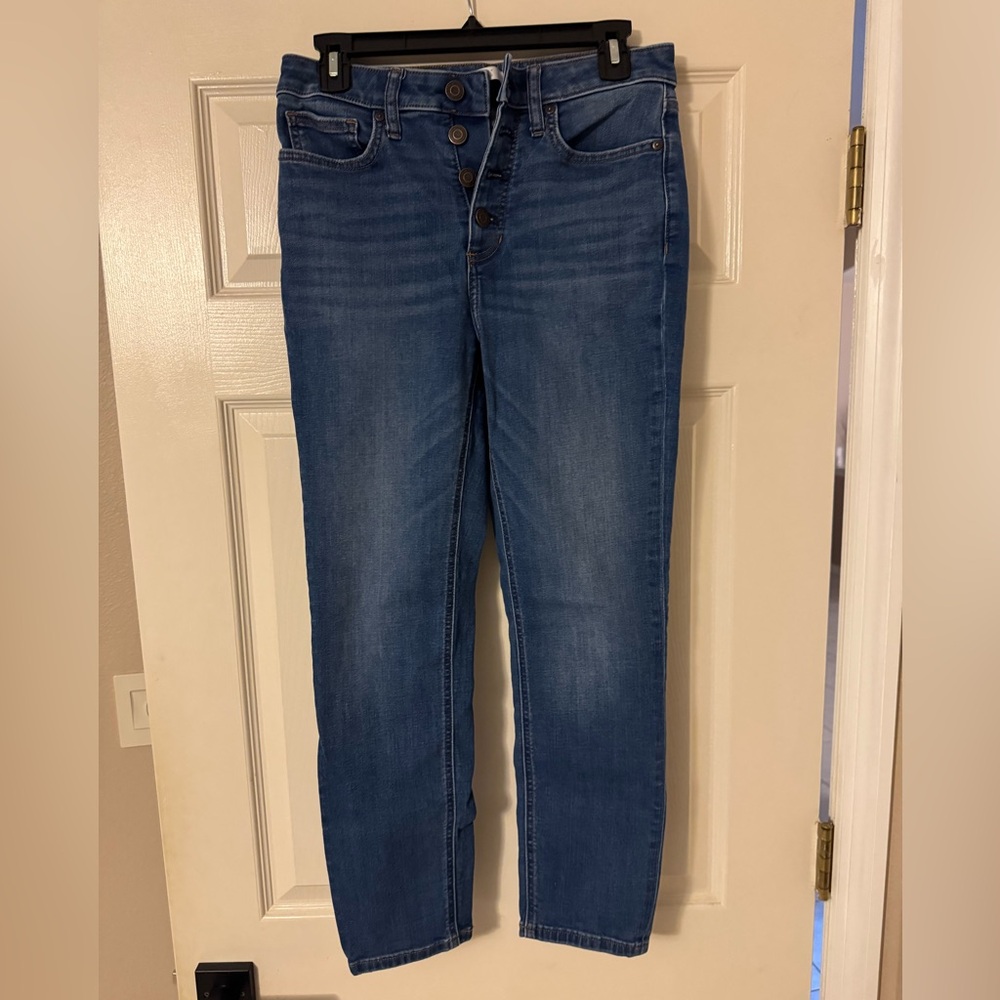 LC Lauren Conrad High Rise Button Fly Blue Jeans